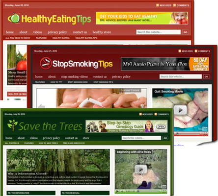 Product picture 3 Niche Blogs (Healthy Eating, Smoking & Trees)